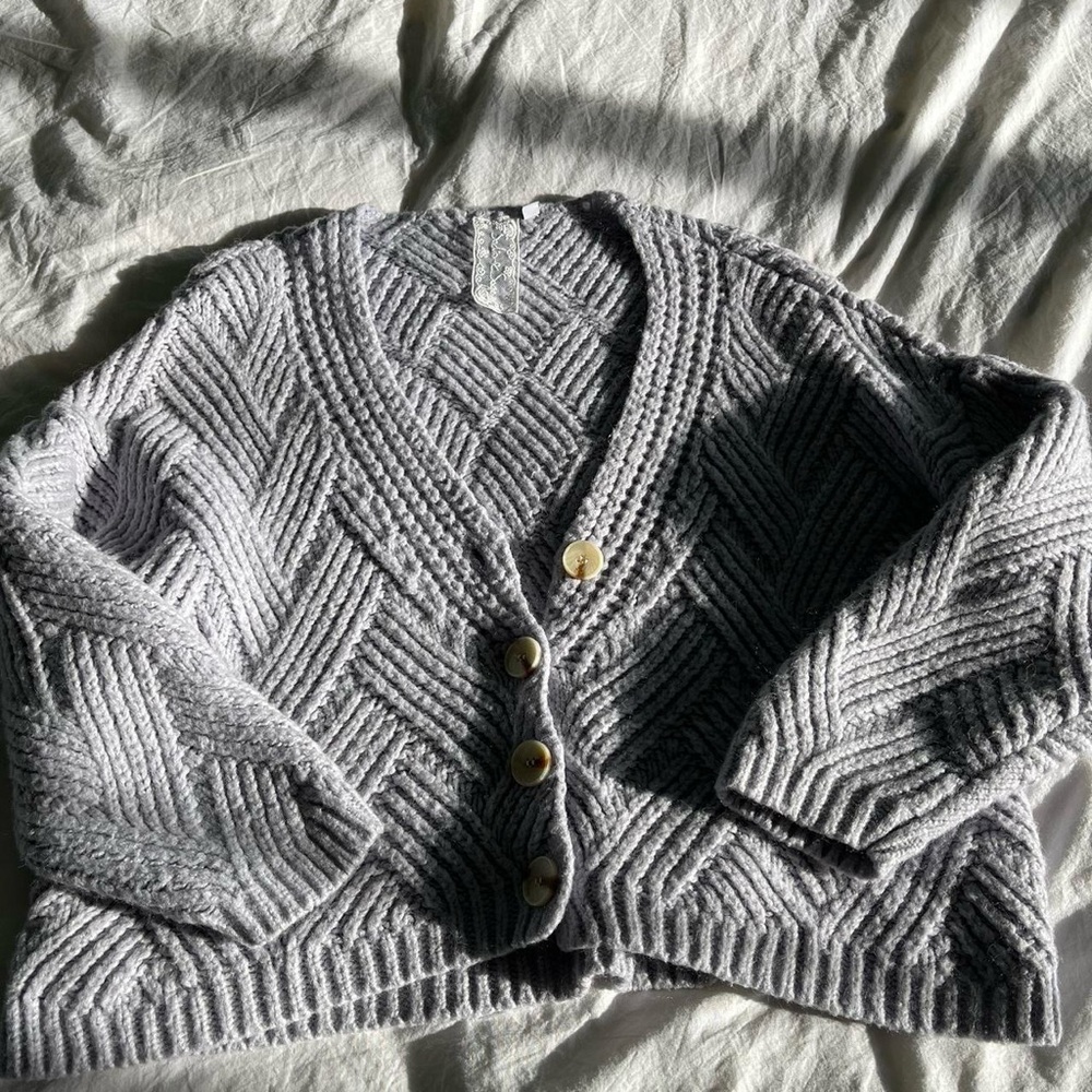 Sadie & Sage Blue Chunky Knit Cardigan